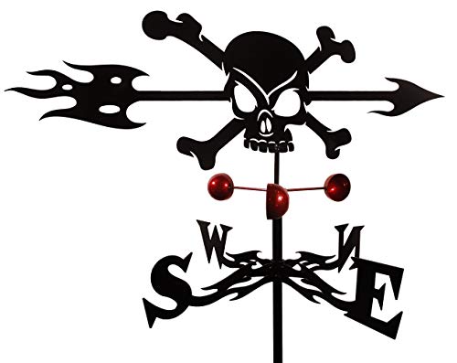 SWEN Products Farrell Series SKULL & CROSS BONES FLAT POST Mount Weathervane ~New~