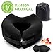 Familamb Travel Pillow Memory Foam Neck Pillow with Washable Cotton Cover-Ergonomic Design -Neck Head Chin Support Soft Pillow- Airplane Travel Kit with Bag,Eye Masks and Earplugs Black