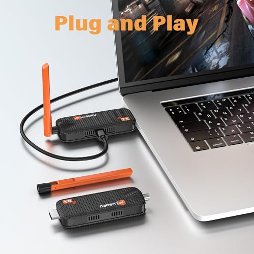 Wireless HDMI Transmitter 1 and Receiver, Up to 6 RXs, HDMI Transmitter and Receiver, 5G/1080P Wireless Extender, Laptop Transmission, Camera to TV, Projector, Monitor - 165m