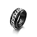 Men's Chain Ring Stainless Steel 8mm Biker Spinner Rings Jewelry for Men Grooved Edge, Size 7-14