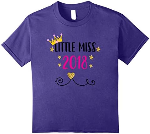 Kids Little Miss 2018 New Year's Eve T Shirt 12 Purple