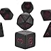 EBOOT 7-Die Polyhedral Dice Compatible with DND Dice Set Dungeons and Dragons with Black Pouch (Black)