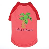 Zack & Zoey Under the Sea SPF40 Tee Shirt for Dogs, 16" Medium, Coral