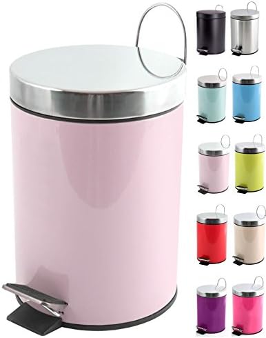 MSV Brest Decorated Trash Bucket, Pink, 25 x 17 cm