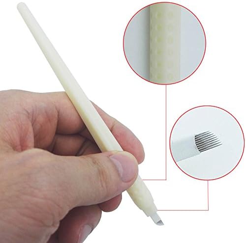 CHOOSE-IT Microblading Supplies Signature Microblading Disposable Pen Microblading Kit Eyebrow Makeup Disposable Sterile Microblades Pack of 10 (9F)