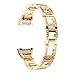 GBSELL Fashion Sport Stainless Steel Watch Band Wrist Strap For Fitbit Charge 2 (Gold)