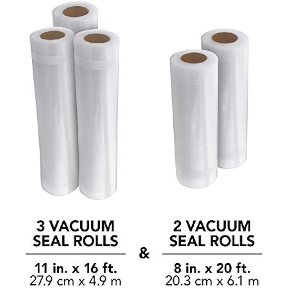 8" 11" Vacuum Seal Rolls Multipack Make CustomSized BPAFree Sealer