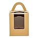Yotruth Pop-up Cardboard Individual Cupcake Boxes Kraft Paper 100 Sets with Window Insert and Handle