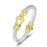 UNY Fashion Designer Brand Inspired Jewelry Horse Shoe Cable Wire Vintage Bangle Bracelet Beautiful Gifts