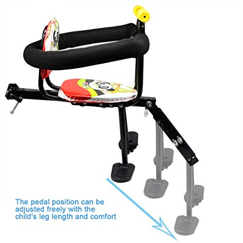 Togetherlife Front Mounted Child Bike Seat with Handrail and Pedal