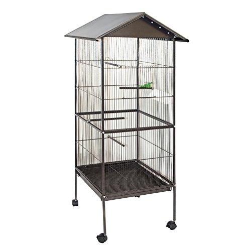 ALEKO BC002 Large Steel 20X20X61 Inch Bird Cage Pet House Parrot Macaw Finch Cockatiel Conure Cage