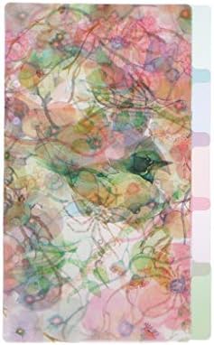 Exing 5Pcs Index Page Notebook Translucent Flowers Category Page 6 Hole Binder (A6-2)