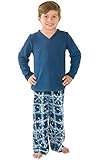 PajamaGram Big Boys' Blue Snowflake Fleece Pajamas