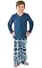 PajamaGram Big Boys' Blue Snowflake Fleece Pajamas