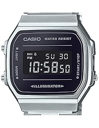 Casio A168WEM-1 - Reloj digital para hombre, con esfera de espejo, alarma, cronógrafo, iluminador