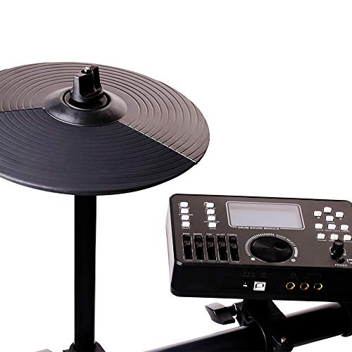 ZHRUNS Electronic Drum Set, Mesh Kit with Collapsible 3-Post Rack, Built-in Drum Coach with Play-Along Tracks, 15 Ready-to-play Portable Electronic Drum Set for Kids and Adults With Stool - Thumbnail 3