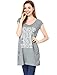 Allegra K Women Letters V Neck Sleeveless Oversize Tunic Top L Dark Grey