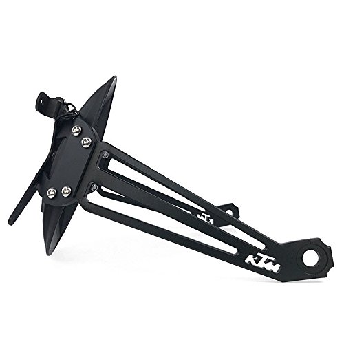 FATExpress Motorcycle Billet Aluminum Black Rear Mudguard Tire Hugger Mud Guards Fender with License Plate Bracket Holder for KTM Duke 390 RC 200 2015 2016 2017 15-17 - Thumbnail 3