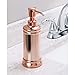 mDesign Decorative Metal Refillable Liquid Soap Dispenser Pump Bottle for Bathroom Vanity Countertop, Kitchen Sink - Holds Hand Soap, Dish Soap, Hand Sanitizer, Essential Oils - 2 Pack - Rose Gold