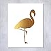 DIGIBUDDHA Flamingo Gold Foil Decor Art Print Tropical Bird Metallic Poster Modern Wall Art 8 inches x 10 inches