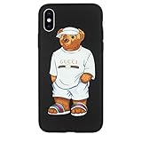 Stylish Bear Custom Fashion Protective Flexible Case/Cover/Skin Leather Finish for iPhone (White Bear, iPhone XR)