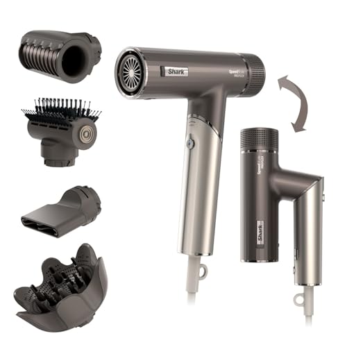Shark SpeedStyle Pro Flex Haartrockner, Anti-Frizz, Mokka-Silber HD542EU