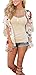 GAMISOTE Women Summer Floral Print Chiffon Kimono Cardigan Lace Hem Cover Up Blouse Tops