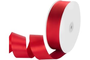 Isaspire 1-1/2" Width x 100 Yards Satin Ribbon, Red Ribbon Perfect for DIY Craft, Bows, Gift Wrapping, Flower Bouquet, Valentine's Day, Christmas and Party Decoration