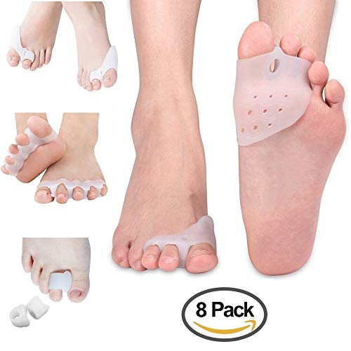 corrector de juanetes y kit de fundas protectoras para aliviar los juanetes: trata el dolor en el hallux valgus, articulación del dedo gordo del pie, dedo en martillo, separadores de dedos, espaciadores, alisadores, férula, tratamiento quirúrgico para hom