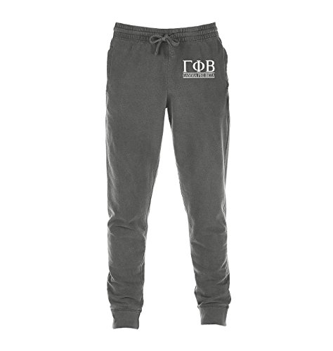 Go Greek Chic Gamma Phi Beta Jogger Sweatpants (Medium) Charcoal