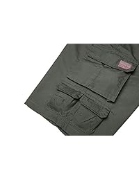 WenVen Ripstop Pantalones cortos informales con múltiples bolsillos para hombre