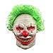 Halloween Clown Mask Scary Vampire Latex Costumes Cosplay Party Decorations Props with Green Hair