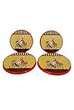 Set 4 Fat French Chef on Bicycle Kitchen Electric Range Stove Top Burner Covers