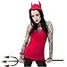 kreepsville 666 Women's Devil Tail Hoody Tunic Top 2XL Red