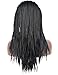 BLUPLE Yaki Micro Braided 1b Synthetic Lace Front Wigs Fully Hand Tied Heat Resistant Hair Braiding Styles Fiber Hand Braided Wig for Black Women (18 inches, Yaki Micro Braided,#1B)