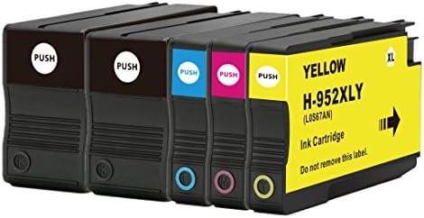 OCP Remanufactured HP 952XL Ink Cartridge Replacement 5 Pack for HP Officejet Pro 8720 8710 7740 8740 8730 8725 8715 8210 7740 8715 Printers (2 Black 1 Cyan 1 Magenta 1 Yellow)