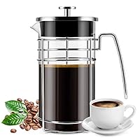 French Press Coffee Maker, (8 Cups/ 34 oz) Durable Easy Clean Coffee Pot Heat Resistant Borosilicate Glass - 100% BPA Free