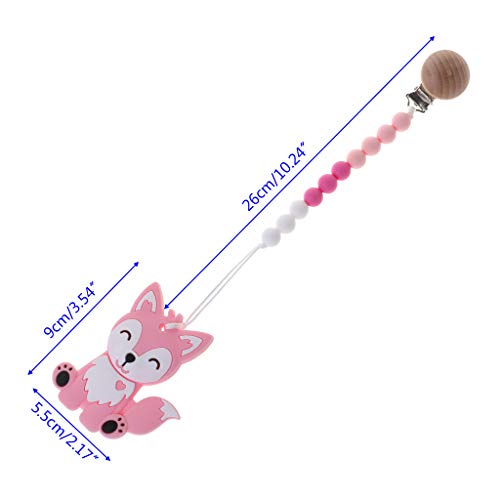 image for TeemorShop 1 Set Pacifier Clip with Cartoon Fox Teether Baby Nipple Ch