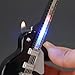 Novelty Black Butane Refillable Lighter for Cigar Cigarette Smoking Pipe Smokers with Rock and Roll Flashing LED Electric Guitar Shape