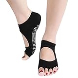 Sanwood Toe Exercise Yoga Socks Pilates Barre Sock with Grip for Girl Women