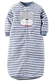 Carters One Piece Zoo Animals Micro Fleece Sleep Bag or Sack (0-9 Months, Blue Bulldog)
