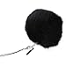 SODIAL(R) Black Rabbit Fur Ball Phone Cellphone String Charm Strap Anti Dust Plug 80mm