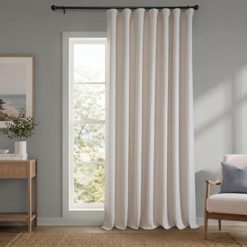 HPD Half Price Drapes BOCH-LN-DW-P Extra Wide Linen Room Darkening Curtain (1 Panel) 100 X 120, BOCH-LN1856-120-DW, Birch