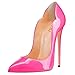 FSJ Women Classic Pointed Toe High Heels Sexy Stiletto Pumps Office Lady Dress Shoes Size 14 Hot Pink