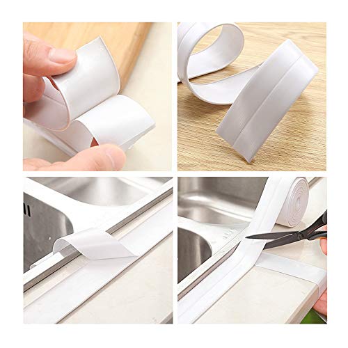 Self Adhesive Caulk Strip - Waterproof Sealant Caulking Tape Trim Sealer for Bathtub, Sink, Toilet etc, White, 1 Pack - Thumbnail 6