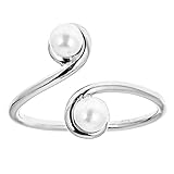 Sterling Silver Freshwater Cultured Pearl Crossover Adjustable Ring or Toe Ring