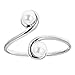 Ritastephens Sterling Silver Freshwater Cultured Pearl Crossover Adjustable Ring or Toe Ring