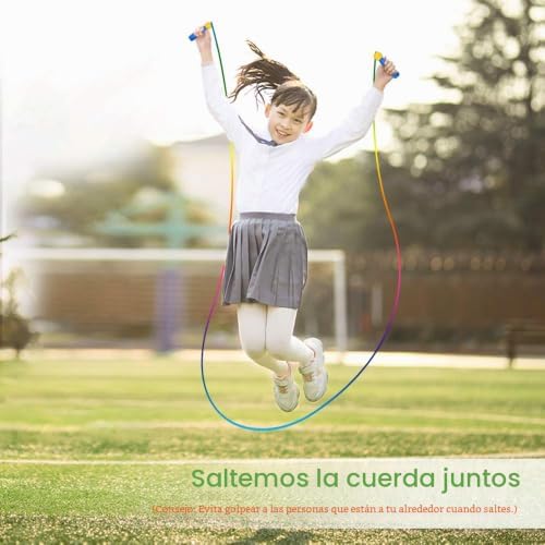 - Corda de saltar, para crianças, adultos, cordas de salto com 2 packs, ajustável, cabo de madeira, antiderrapante, corda de algodão, colorida, salto para rapaz, rapariga, fitness, treino