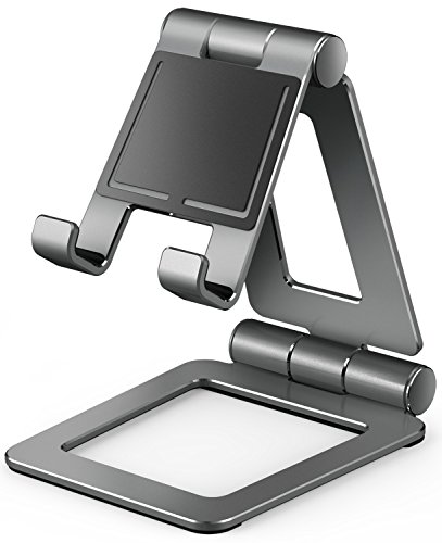 Cell Phone Stand, Compatible with iPhone Stand, Nintendo Switch Stand, Adjustable Phone Stand for Desk, Smartphone Holder for Desk (Gray)