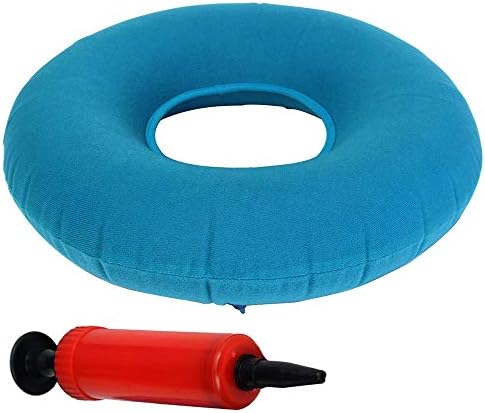 pensenion Portable Orthopedic Ring Cushion Inflatable Donut Ring Cushion Seat Medical Grade for Coccyx Pain, Bedsores, Child Birth Pregnancy (Blue)